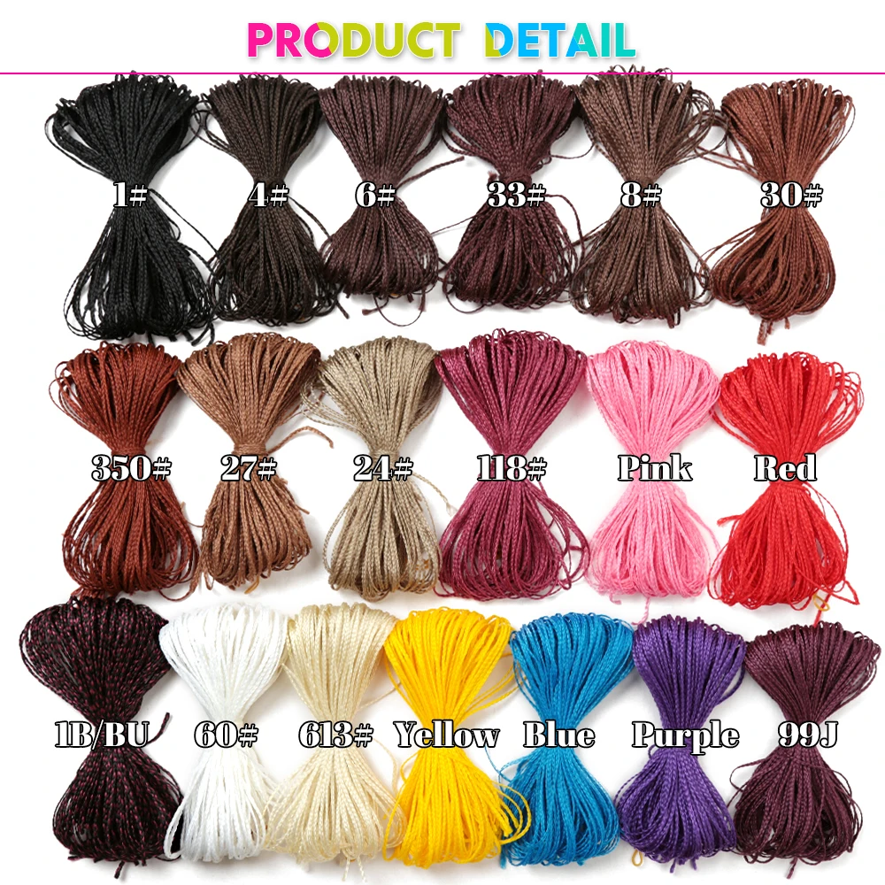 34inch Braiding Hair Colorful Synthetic Zizi Box Braids Crochet Hair Extension Pink Blue Write Black Fiber 50g Expo City