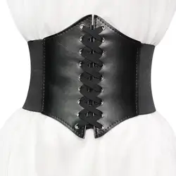 2021 Wide Hook Loop Fasteners High Waist Band Faux Leather Elastic Body Shaping Girdle Belt for Daily Wear