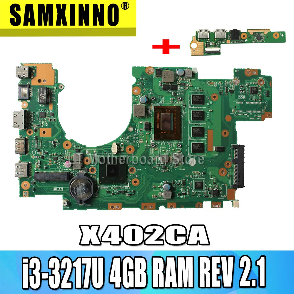  send board+X402CA Motherboard i3-3217U 4GB RAM REV 2.1 For ASUS X502C X402C F402C Laptop motherboar