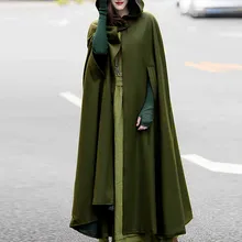 Повседневная женская зимняя охотничья куртка винтажная накидка с капюшоном без рукавов тонкая с капюшоном Длинная накидка на Хэллоуин костюмированная верхняя одежда S11