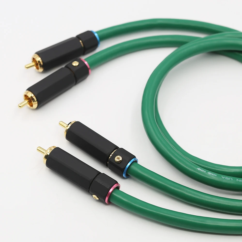 2328 Hifi Silver-plated 2RCA Cable High Quality 6N OFC HIFI RCA Male to Male Audio Cable