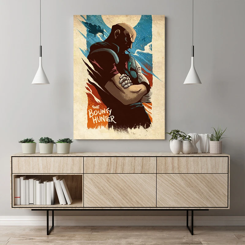Постер Cowboy Bebop черная Печать на холсте 1 шт. настенная живопись аниме домашний