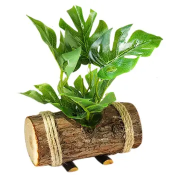 

1pc Lifelike Faux Potted Plant Decorative Realistic Wood Creative Fake Plant Artificial Plants Photography Props Home Decor