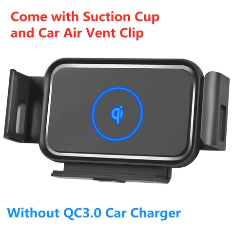 Qi Fast Car Wireless Charger for Samsung Galaxy Fold Fold Z 2 3 iPhone 13 12 Pro Fold Air Vent Suction Mount Phone Holder