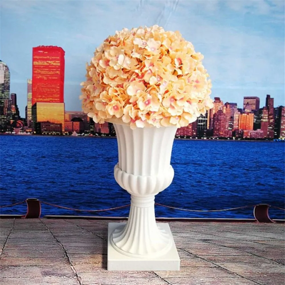 

2pcs Roman Columns Upright Pillar Arches Flower Pots European Road Leading Wedding Scene Props Plastic Flower Pots Decorations