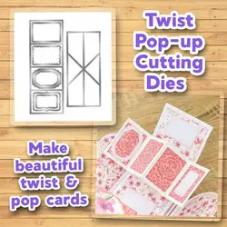 Pop Up Card Cutting Dies Set Twist & Pop Metal Cutting Die For DIY Scrapbooking Gift Card Making Template