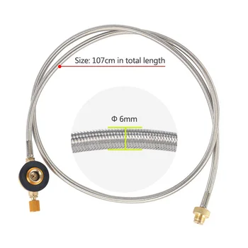 

Outdoor Camping Cooking Furnace Connector Gas Tank Braided Hose Gas Stove Burner Adapter Valve