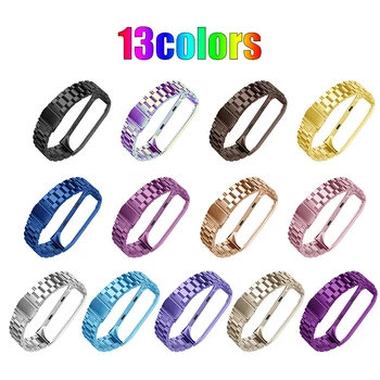 

Watch Accessories Watchbands for Xiaomi Mi Band 3/4 Watch Strap Stainless Steel Solid Color Sport Concise Replacement Watchbands