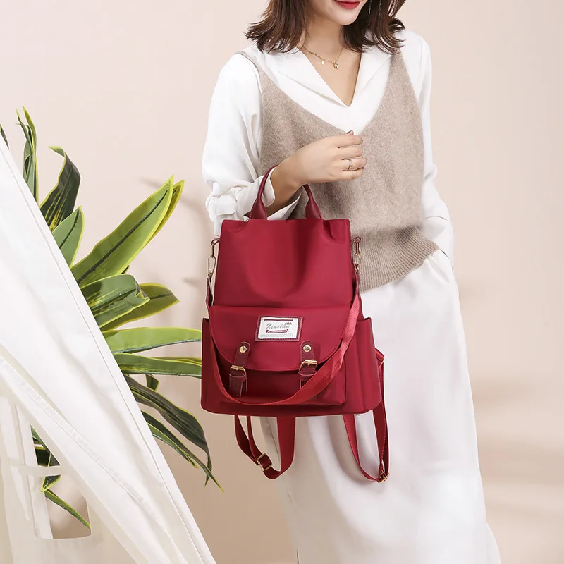 

Multi-functional Dual Purpose Backpack Korean-style Versatile Fashion Oxford Cloth Students Travel Bag Simple Backpack