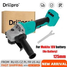 Amoladora de ángulo de impacto sin escobillas, herramientas eléctricas de bricolaje de velocidad Variable, Makita pulidora de máquina de corte para batería de 18V, 125mm, nueva
