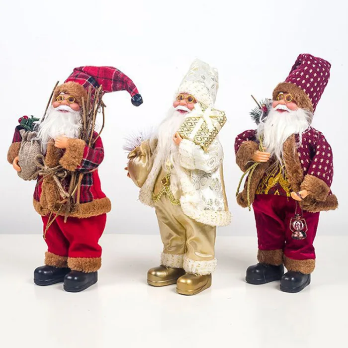 Christmas Stuffed Plush Toys Santa Claus Souvenir Soft Dolls Xmas Party Eve Decor NSV775