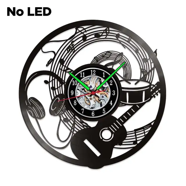MCDFL Vinyl Record Wall Clock Modern Design Home Living Room Decoration Watch Clocks Object House Minimalist Decor Accessories W089-NO LED