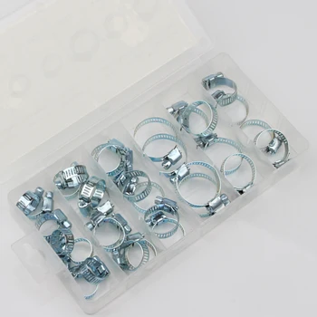 

Free shipping Pipe Clamp 34pcs 6 size Stainless Steel Adjustable Drive Hose Clamps Fuel Line Clip
