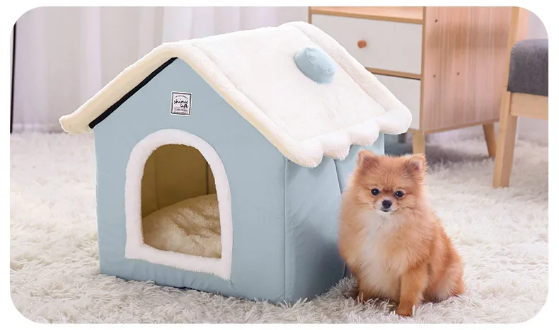 HOOPET Dog House Indoor Warm Kennel Pet Cat Cave Nest Rabbit Nest Washable Removable Mat Cozy Sleeping Bed For Cats