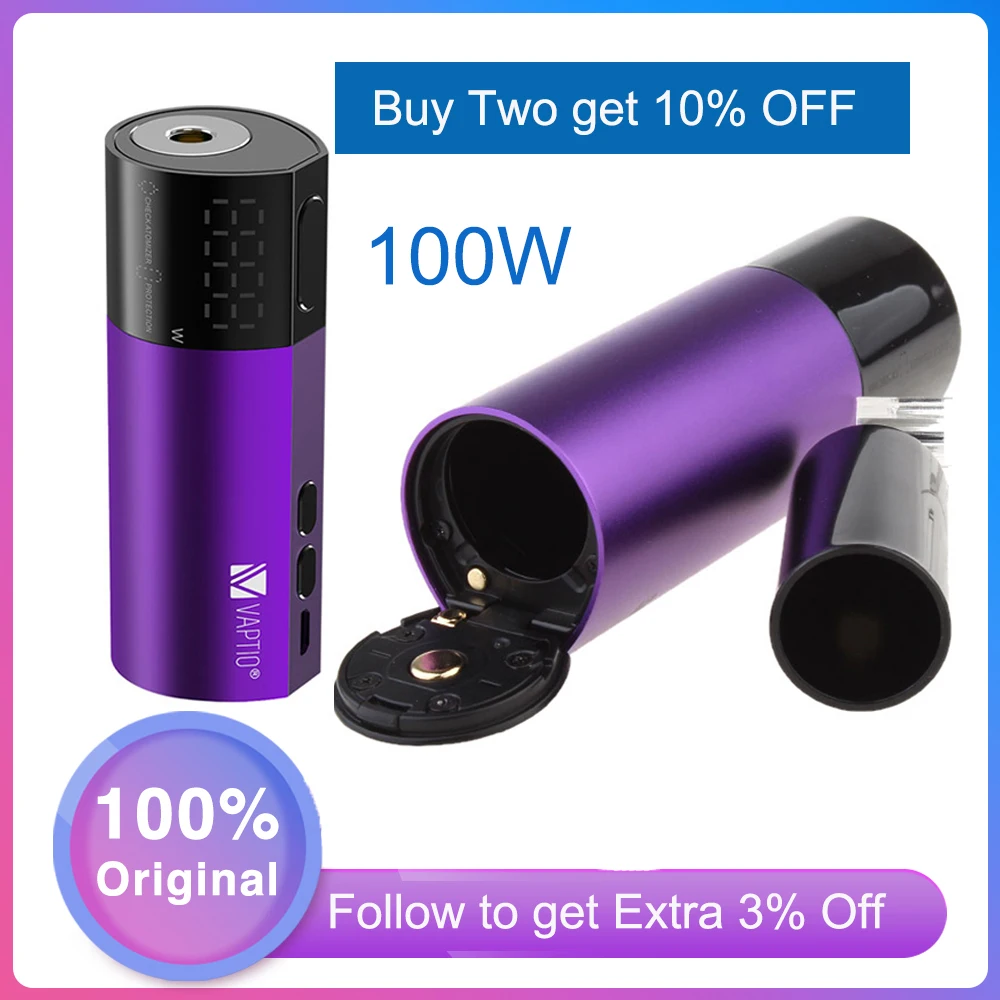 Kaufen Neue E zigarette Verdampfer Vaping Kit mod Vaptio Vex 100W TC Box Mod fit 510 gewinde Vaper vs Armour pro 100W box mod Keine Batterie