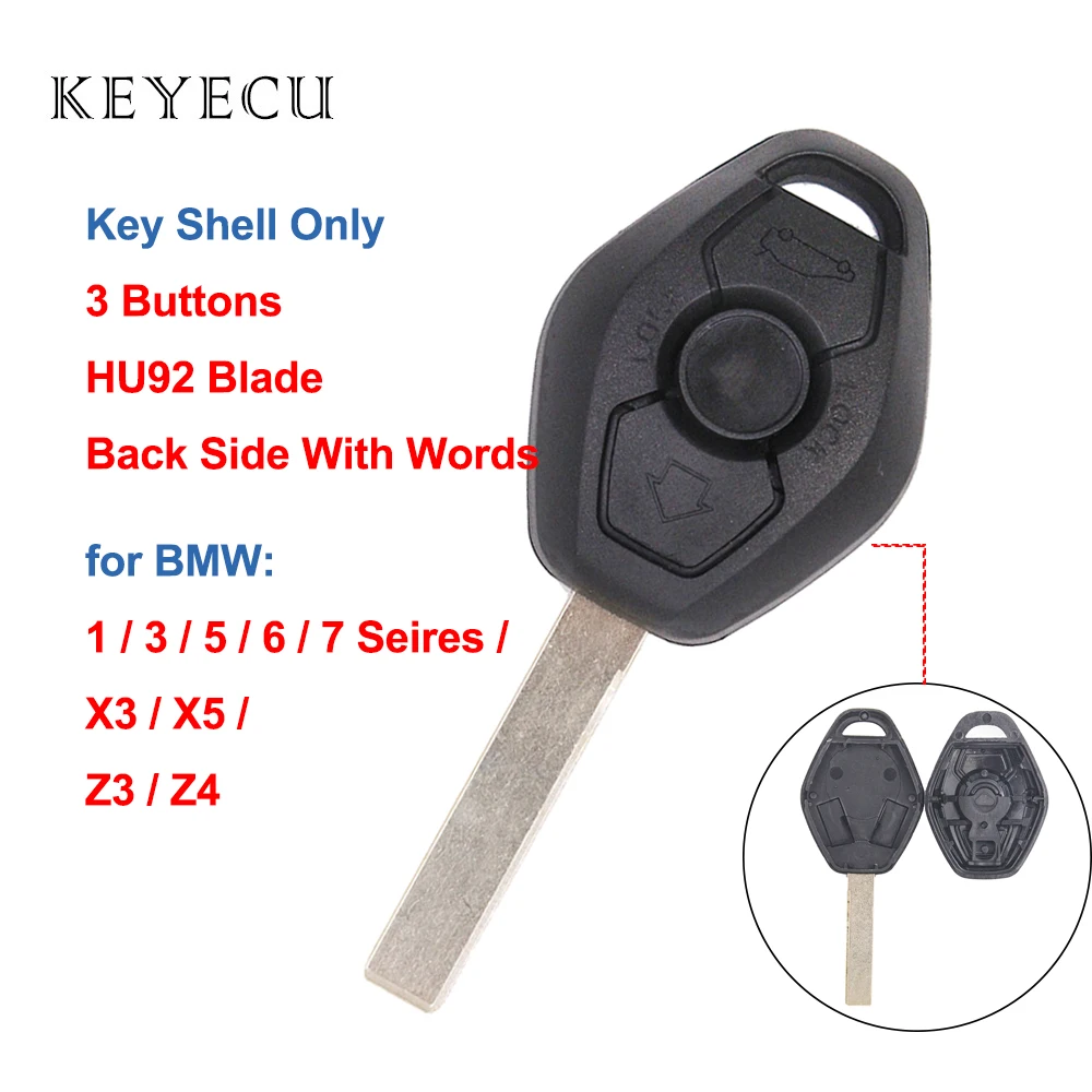 Запасной корпус Keyecu для дистанционного ключа BMW Z3 Z4 X3 X5 E36 325i 3 5 7 525i 330i HU92 (задняя