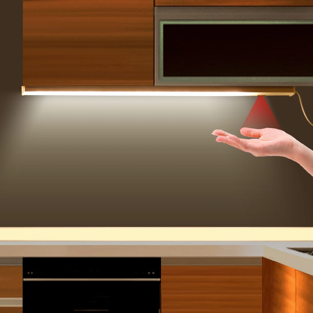 Smart Hand Sweep Motion sensor LED Bar light 12V 5W 6W 7W Hand Motion Sensor led light For kitchen Wardrobe Cabinet Lighting