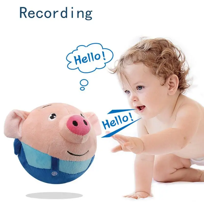 SongsRecordable мультфильм море Мягкая игрушка "Поросенок" прыгающий шар USB Электрический плюшевый взаимодействие моющаяся взбивание прыжок милая игрушка J75