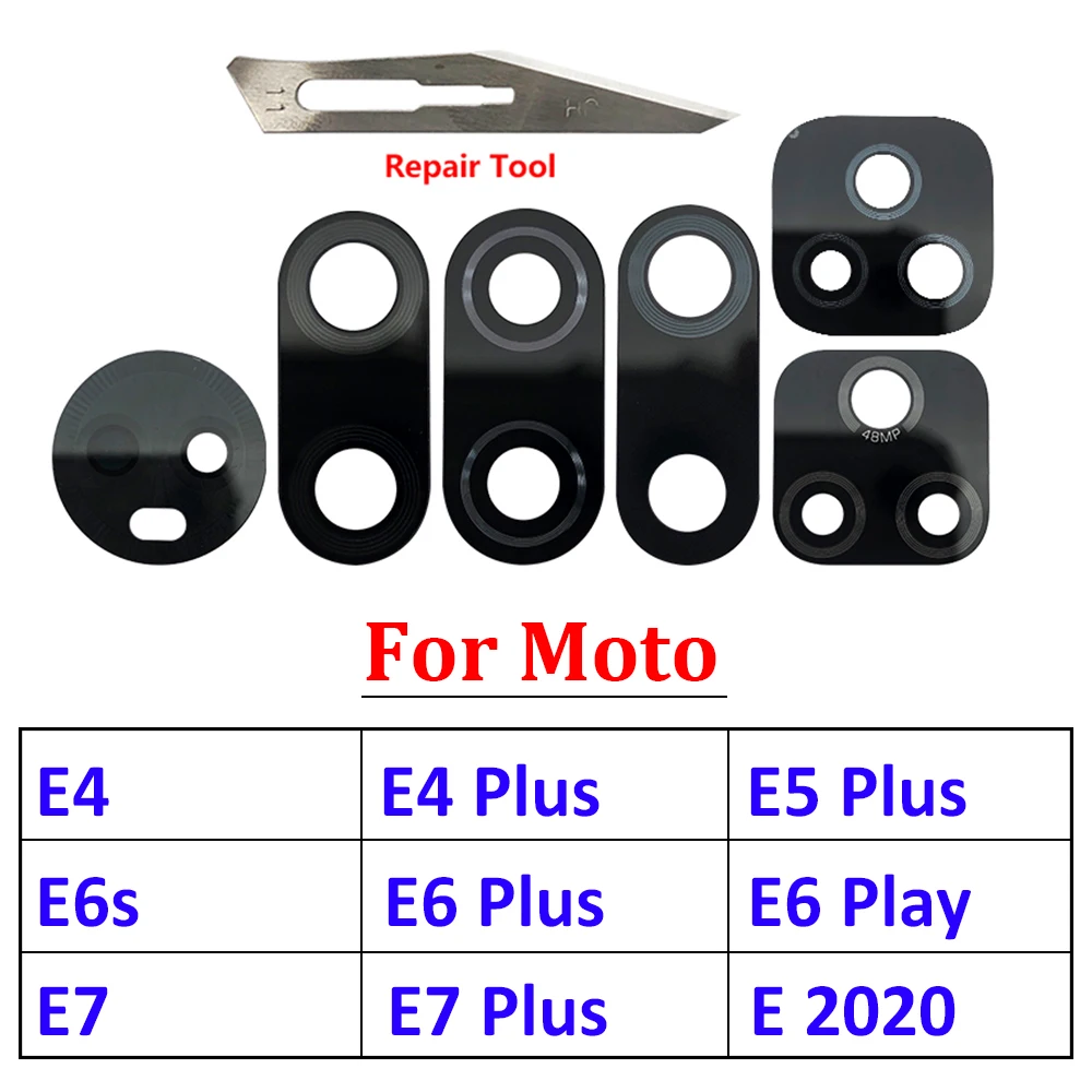 

Original New Back Rear Camera Glass Lens For Motorola Moto E4 E5 E6 E6s E7 Plus Play E 2020 With Adhesive