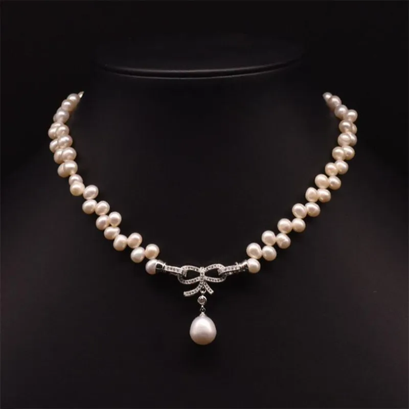 

Natural Fresh Water Pearl Choker Necklace For Women Wedding Gift Handmade Minimalism Necklace Luxury Fine Jewelry Accessories