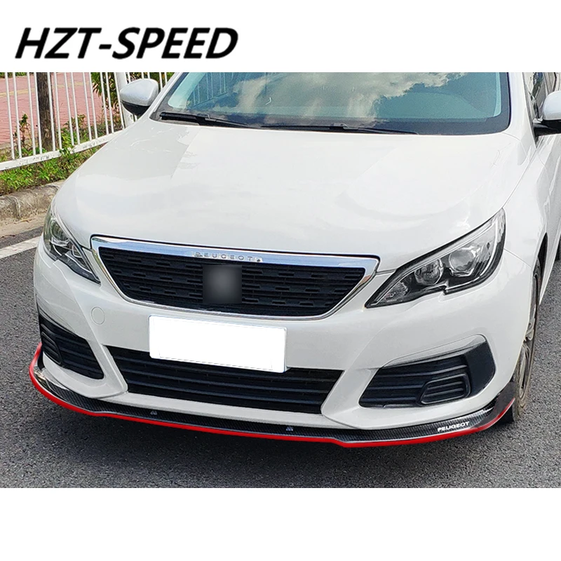 3 PCS ABS Small Car Body Kit Front Shovel Bumper Lip Chin Spoiler Diffuser For Peugeot 308