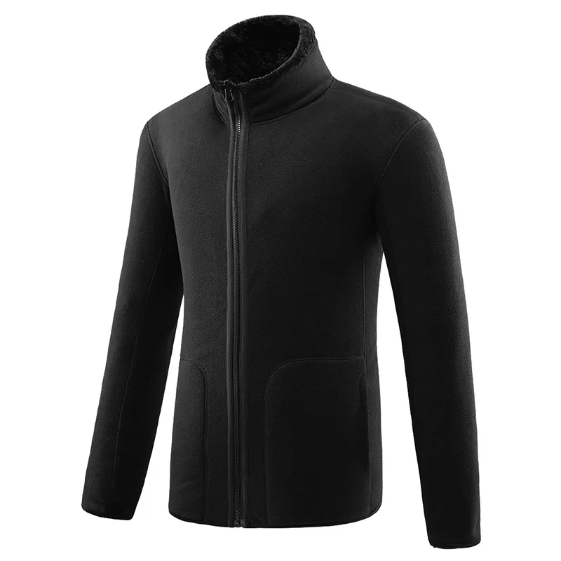 5XL мужская и женская зимняя бархатная утолщенная теплая куртка для спорта на открытом воздухе, альпинизма, рыбалки, верховой езды, пешего туризма, ветрозащитная Теплая Флисовая Куртка - Цвет: Men Black