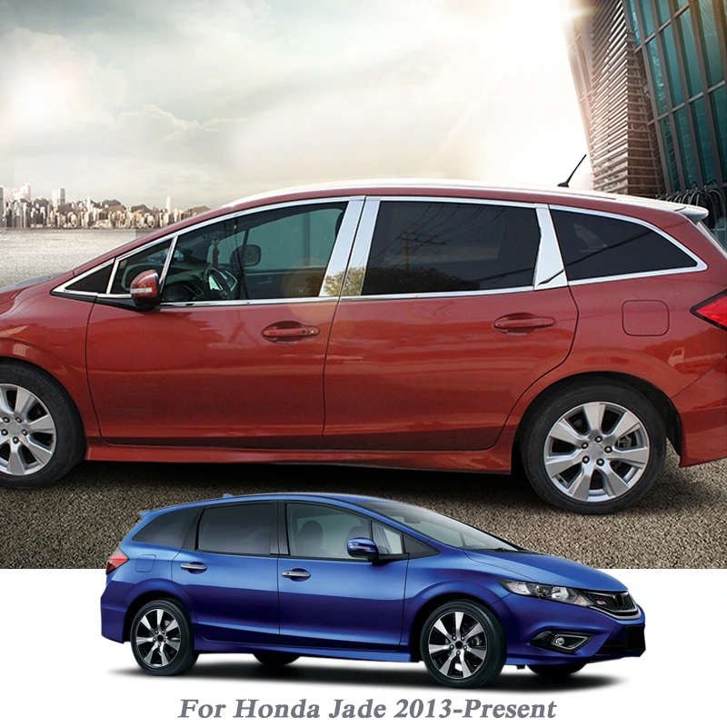 10/16 шт. автомобильный Стайлинг Колонка Стикеры для Honda Jade 2013-настоящее оконная накладка передний и задний кузова украшения хром аксессуар