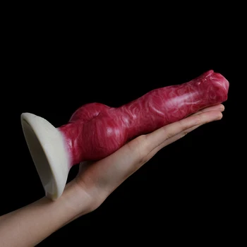 New Knot Dog Dildo For Beginners Sucker Silicone Red Realistic Animal Penis Vagina Stimulate Anal Expansion Sex Toys Shop 6