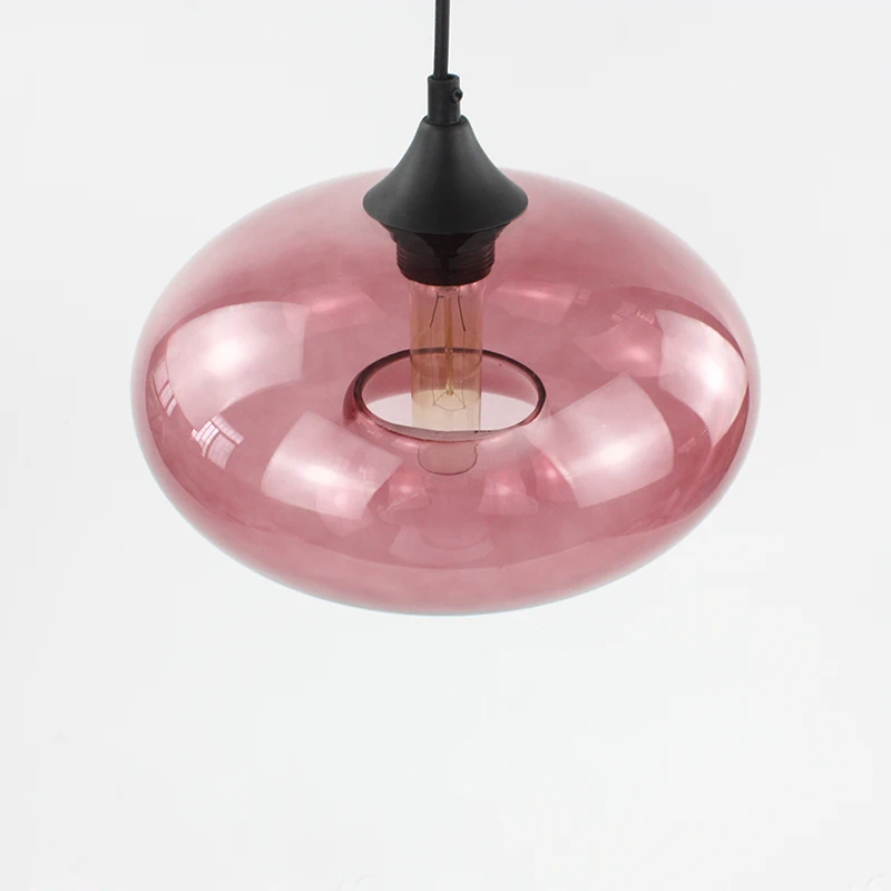 Lâmpada com Luzes Cabo para Restaurante Sala de Estar Arte Moderna Deco Pendurado Vidro Colorido E27e26 Pingente Led Café Cozinha Barra 24 e26 pingente lâmpada com luzes led cabo