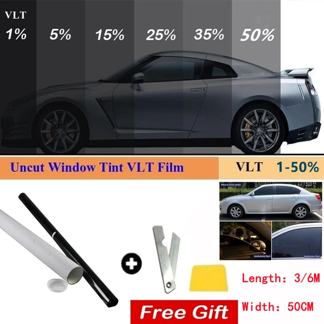 VLT 5-15-25-35-50% Black Auto Car Home Window Glass Building