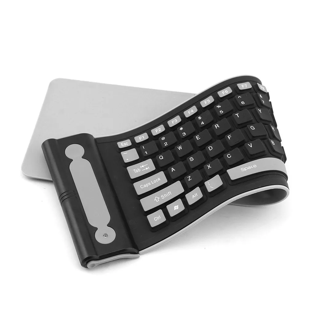 Новая портативная 2,4G Беспроводная клавиатура, устойчивый мягкий, силиконовый, гибкий, складной водонепроницаемый бесшумный беспроводной клавиатуры для ПК ноутбука z1113