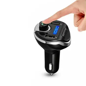 

Wireless Bluetooth Car FM Transmitter Dual USB Fast Adapter Bluetooth Handsfree Receiver Audio Car Kit Charger Car Player M E3N5