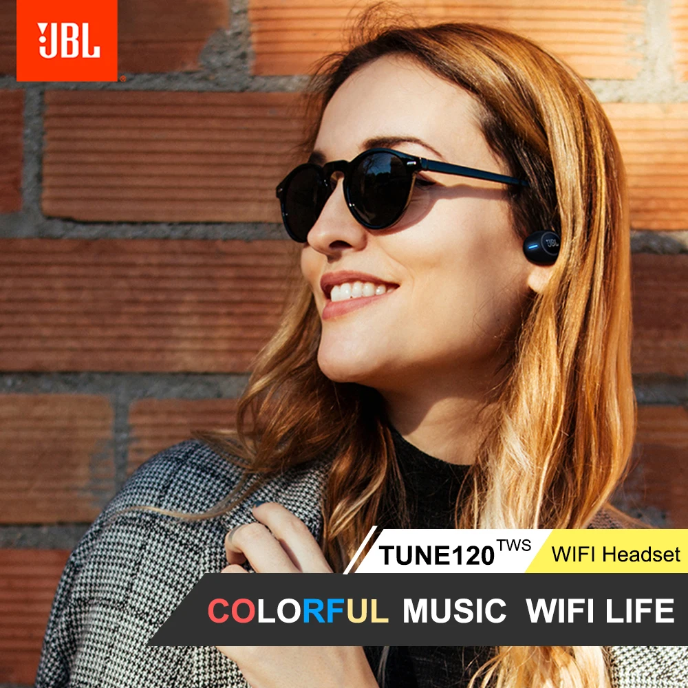 JBL TUNE 120TWS настоящие беспроводные Bluetooth наушники с микрофоном, невидимые спортивные наушники с сенсорным управлением, чехол для зарядки