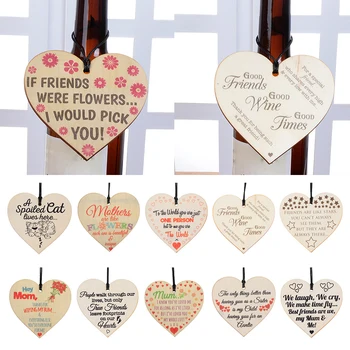 

1PC Heart Plaque Festival Wood Sign In Memory Mum Dad Memorial Wood Accessories DIY Crafts Handmade Scrapbook Home Decoration