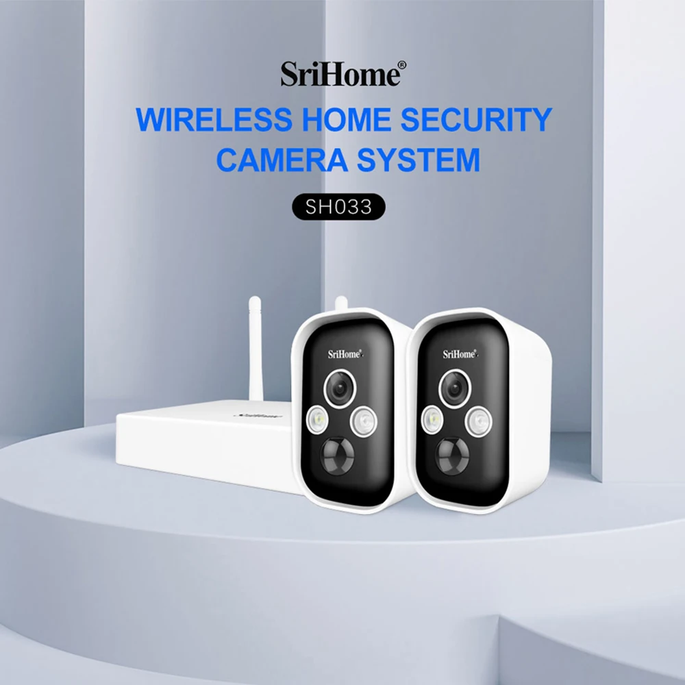 

Srihome SH033 3.0MP Wifi IP Camera 4CH Data Base Waterproof Battery Power Wireless Cam Color Night Vision PIR Alarm Baby Monitor