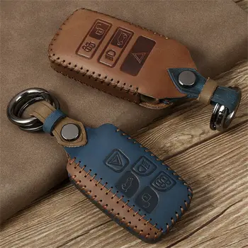 Copertura della cassa chiave a distanza in pelle retrò fatta a mano per Range Rover Land Rover Sport Discovery 4 per Jaguar XE XJ XJL XF C-X16 chitarra - Copertura della cassa chiave a distanza in pelle retr fatta a mano per Range Rover