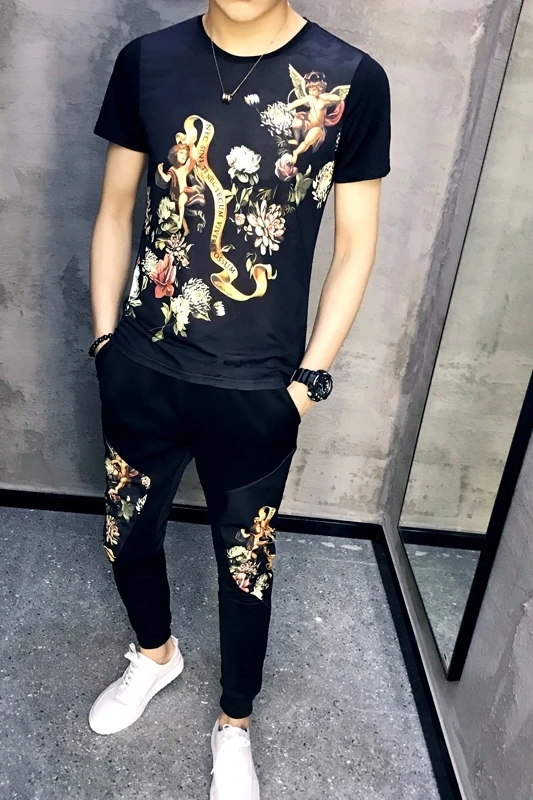 Jogginganzug Herren Moda Hombre, спортивный костюм с принтом, Ropa Hombre, модный мужской спортивный костюм,, Осенний Тонкий комплект из двух предметов, мужской спортивный костюм