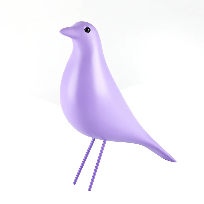 Purple Современный скандинавский дом птица скульптура украшения дома аксессуары офис смолы декор свадебный подарок - Цвет: Purple