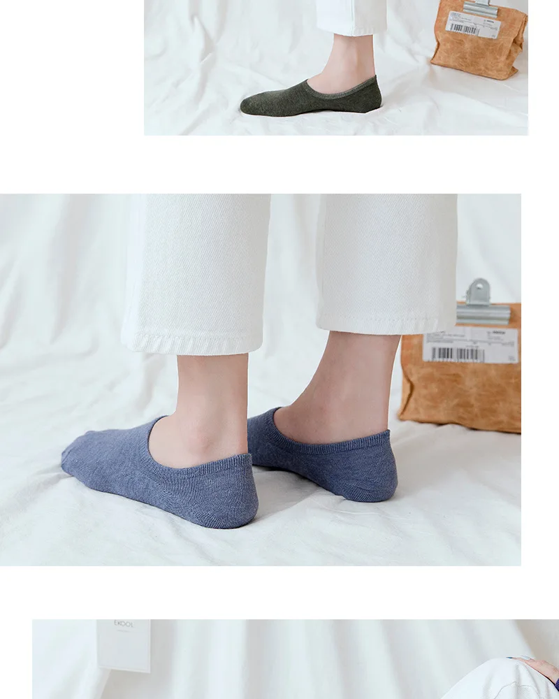 Socks Wholesale Spring Summer Women's Solid Color Hidden Socks Women's Cute Silica Gel Anti-slip Foot Sock Pure Cotton No-show S