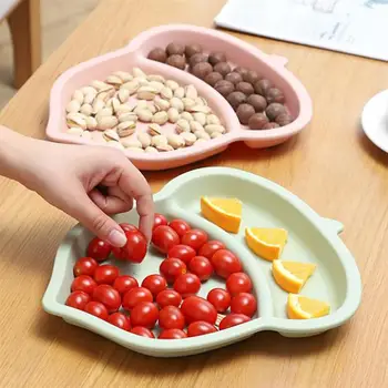 

3pcs Fruit Divided Plates Dried Fruit Food Snack Trays PP Candy Storage Plates Grid Snacks Melon Seeds Dried Fruit Plate