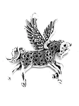 

5pcs Pegasus charms Flying horse pendant 52x42mm antique silver ornament accessories jewelry making DIY base material