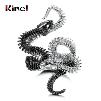 PRECIO ESPECIAL  ❤️ Kinel-anillos de serpiente para mujer, joyas de metal negro pesado Punk Rock Zircon, joyería Vintage Animal, envío directo - discount item 40% OFF Joyas y complementos