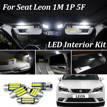 

100% White Canbus Error Free For Seat Leon 1 2 3 1M 1P 5F LED interior Map Dome Vanity Mirror Trunk light Kit (1999-2018)