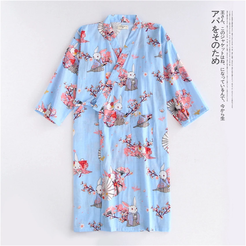 17Colors Cotton Woman Kimono Pajamas Yukata Japanese Style Floral Loose Long Sleepwear NightGown Cardigan Leisure Bathrobe