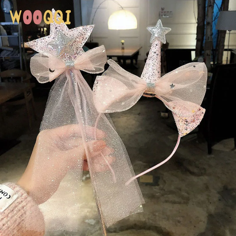 

Super fairy little princess crown headdress girls hairpin headband magic wand accessories headband