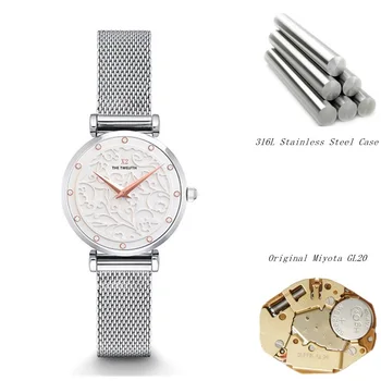 

Christmas gift new luxury girl crystal 3D dial 32MM all steel waterproof quartz watch silver dress casual designer watches