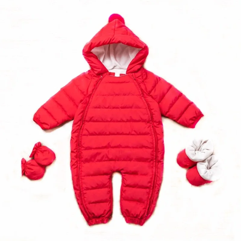 

Down Jacket Thick Warm Winter Romper Baby Clothes Jumpsuit Newborn Baby Winter Clothes 90% Duck Down Snowsuit Infant Boys Girls