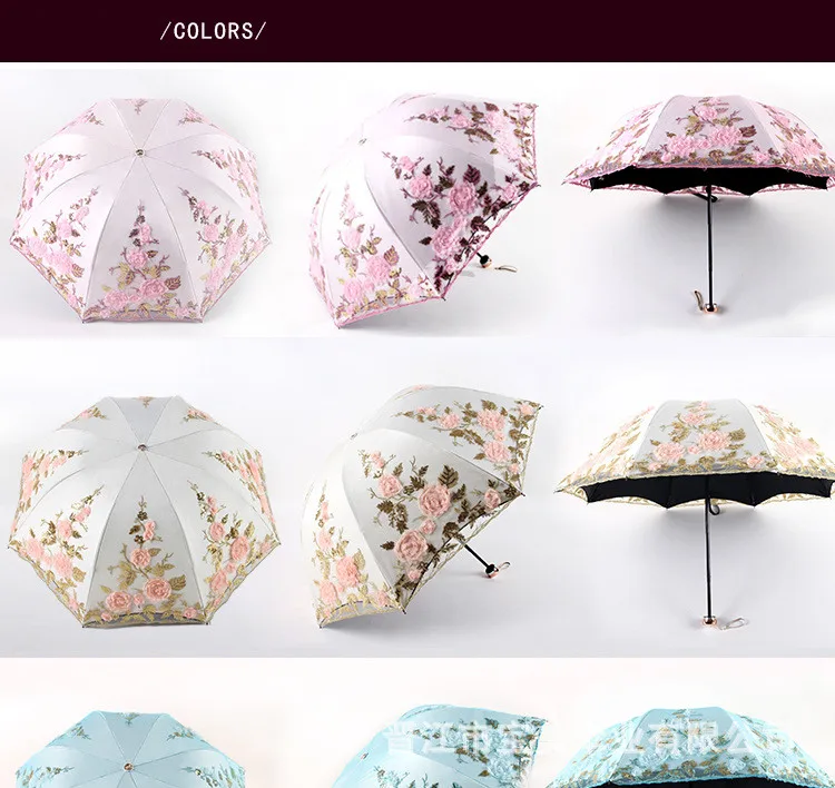 Двухслойный зонтик, кружевной зонт, зонт с вышивкой, кружевной зонт, дождевик, женский складной двойной черный зонт с УФ-защитой