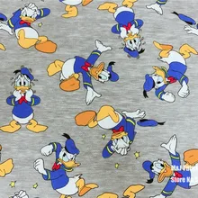 50*170 см Классическая эластичная лайкра из хлопка с рисунком утки из мультфильма, трикотажная ткань с принтом для маленьких девочек, ткань для одежды «сделай сам»