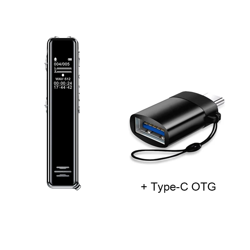 With type-c OTG STTWUNAKE Мини цифровой диктофон аудио ручка диктофон небольшой диктофон Голосовая активация запись конференц-класс - Цвет: With type-c OTG
